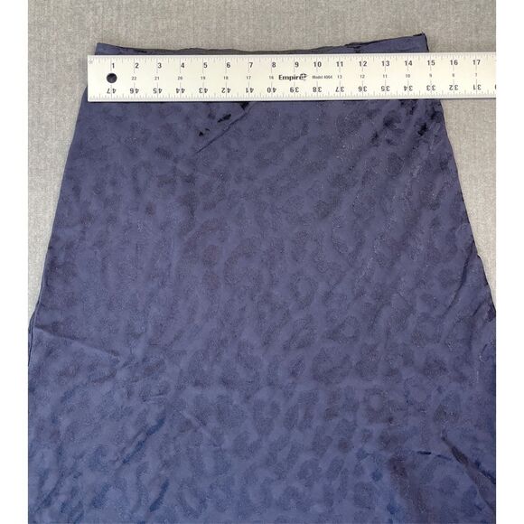 Minimalist Leopard Jacquard A Line Skirt Express Women M Navy Blue High Rise - Picture 6 of 8